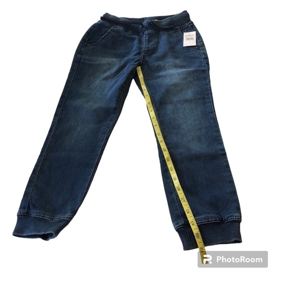 Ag Adriano Goldschmied Kids Boy Electric Blue Denim Ribbed Jogger Pants Size S - Picture 9 of 11